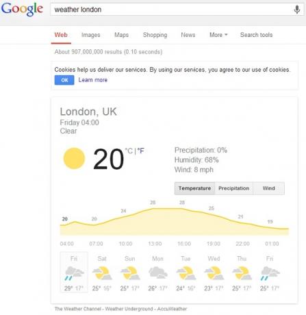 8 Googlovih nasvetov za iskanje, da bodo ves čas pri roki Google vremenske londonske razmere