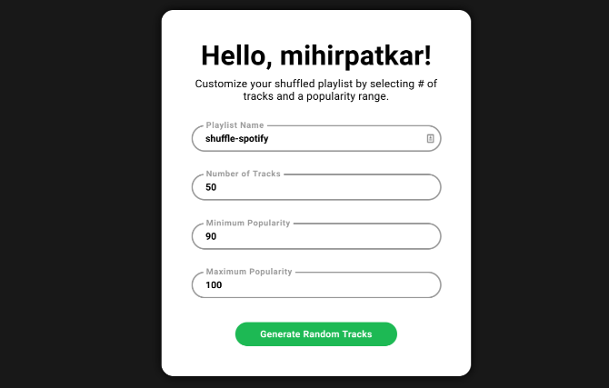 Shuffle Spotify ustvari naključen seznam predvajanja skladb na podlagi njihove priljubljenosti