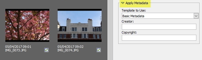 Adobe Bridge uporabi metapodatke