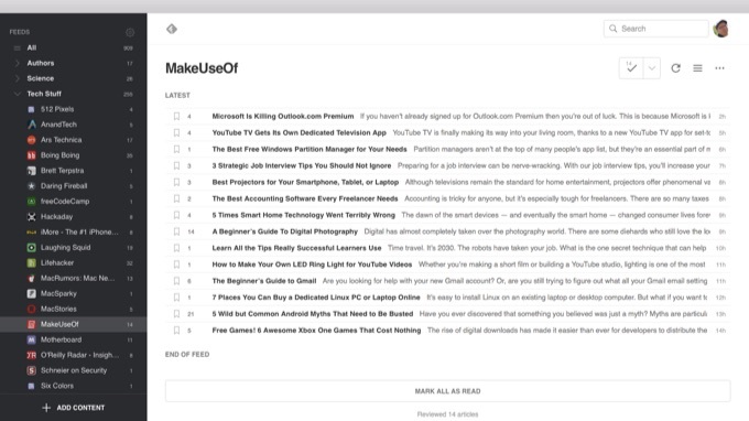 najboljše aplikacije feedly mac native