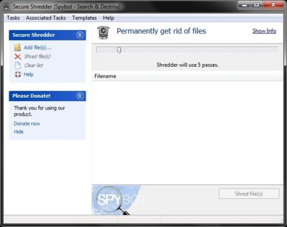 Spybot - Iskanje in uničenje: Enostavna, a učinkovita pot za čiščenje računalnika z zlonamerne programske opreme Advanced Secure Shredder