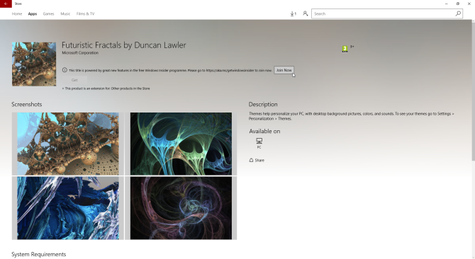 windows 10 tema prihodnji fraktalji