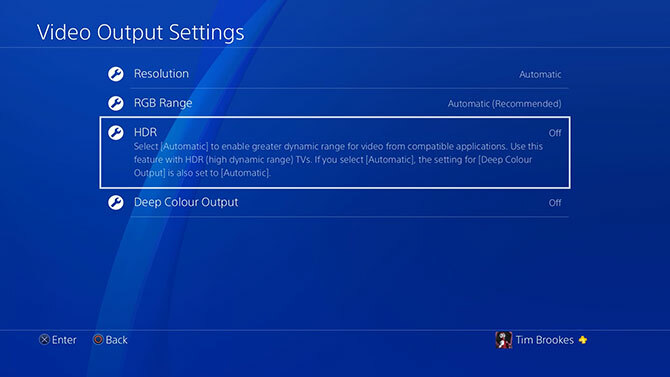 Nastavitve funkcij HDR PlayStation 4