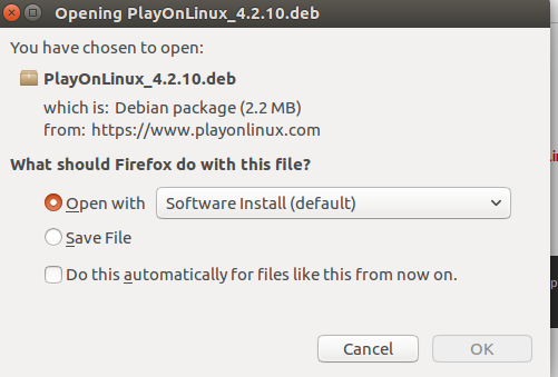 PlayOnLinux Namestitev