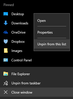 Preskočna datoteka Windows 10 File Explorer