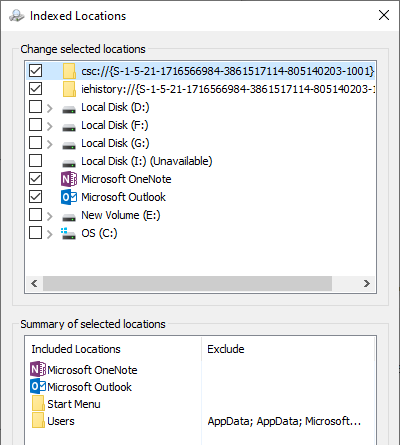 windows indeks iskanja v imenikih