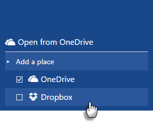 Shranite datoteke Office 2016 v Dropbox