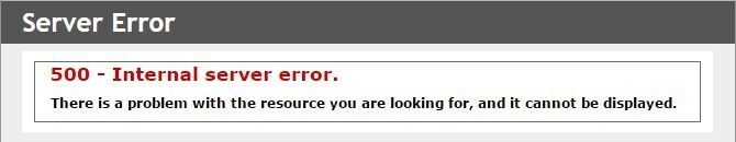 Notranja napaka strežnika CIC 500