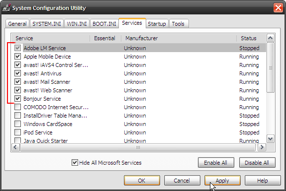 Kako odpraviti sistem Windows z diagnostiko MSconfig Utility 5