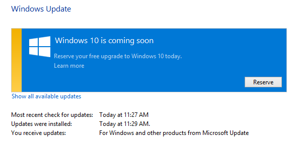 Windows 10 prihaja z Windows Update