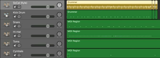 Bubnjarska regija se je spremenila v ločene MIDI bobne