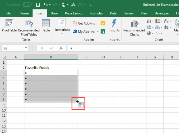 Za kopiranje in lepljenje oznak uporabite AutoFill in Excel