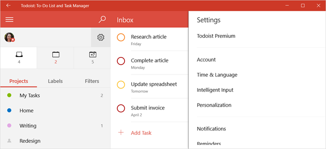 aplikacija za todoist Windows