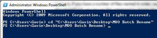 PowerShell Uporabite cd ukaz